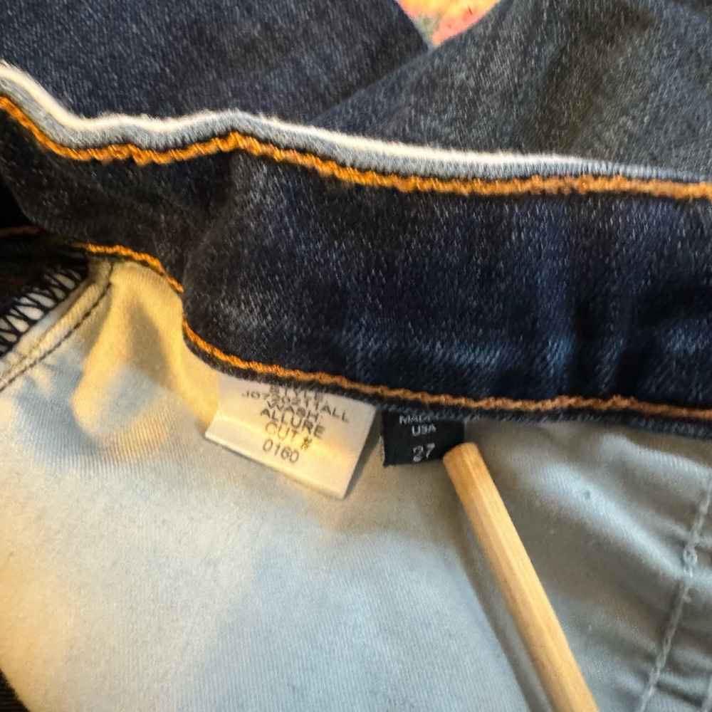 Veronica Beard 27” Jeans Carolyn Baby Boot Raw Hem cropped Front Button - Picture 5 of 9
